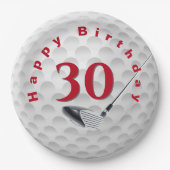 Assiettes En Carton 30e anniversaire Golf Ball Design Plaque en papier (Devant)