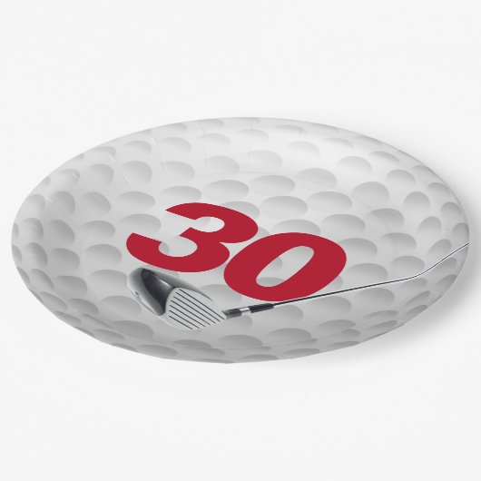 Assiettes En Carton 30e anniversaire Golf Ball Design Plaque en papier (Angle)