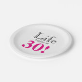 Assiettes En Carton 30e anniversaire jalon vieillissant rose chaud rét (Angle)