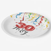 Assiettes En Carton 30e anniversaire moderne 30 et FLIRTY Festive (Angle)