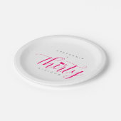 Assiettes En Carton 30e anniversaire Moderne Élégant 30 rose (Angle)