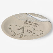 Assiettes En Carton 30e Anniversaire Plage Coeurs Plaque Papier (Angle)