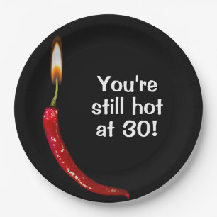 Assiettes En Carton 30e anniversaire Poivron rouge Hot Pepper