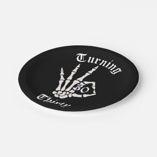 Assiettes En Carton 30e anniversaire - RIP Années Squelette Plaque pap (Angle)