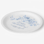 Assiettes En Carton 30e anniversaire Rose bleu Floral Custom (Angle)