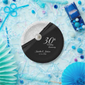 Assiettes En Carton 30e Perle & Black Mariage Anniversaire Design (Fête)