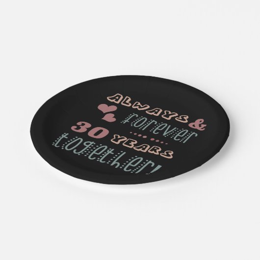 Assiettes En Carton 30ème anniversaire de Mariage mignon (Angle)