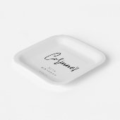 Assiettes En Carton 30ème anniversaire noir et blanc minimum (Angulaire)