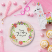 Assiettes En Carton 30ème Floral moderne d'aquarelle de fête (Fête)