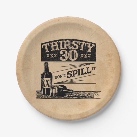 Assiettes En Carton 30ème Plats d'anniversaire (Devant)