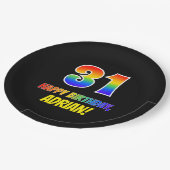 Assiettes En Carton 31e anniversaire : Bold, amusant, simple, arc-en-c (Angle)