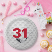 Assiettes En Carton 31e anniversaire Golf Ball Design (Fête)