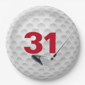 Assiettes En Carton 31e anniversaire Golf Ball Design (Devant)