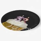 Assiettes En Carton 32e anniversaire Bière sur plaque de papier noir (Angle)