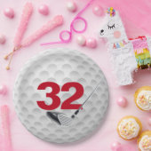 Assiettes En Carton 32e anniversaire Golf Ball Design (Fête)