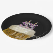 Assiettes En Carton 33e Anniversaire Bière sur noir (Angle)