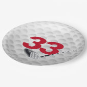 Assiettes En Carton 33e anniversaire Golf Ball Design (Angle)