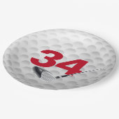 Assiettes En Carton 34e anniversaire Golf Ball Design (Angle)