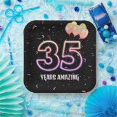 Assiettes En Carton 35e anniversaire Balloons et Confetti (Fête)