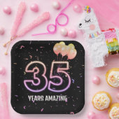 Assiettes En Carton 35e anniversaire Balloons et Confetti (Fête)