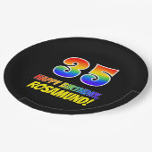 Assiettes En Carton 35e anniversaire : Bold, amusant, simple, arc-en-c (Angle)