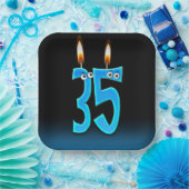 Assiettes En Carton 35e anniversaire bougies avec boules d'yeux (Fête)