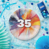 Assiettes En Carton 35e anniversaire de la peinture (Fête)