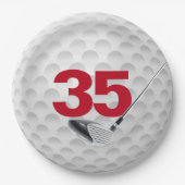Assiettes En Carton 35e anniversaire Golf Ball Design Plaque en papier (Devant)