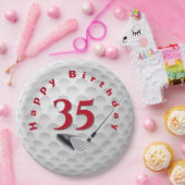 Assiettes En Carton 35e anniversaire Golf Ball Design Plaque en papier (Fête)