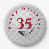 Assiettes En Carton 35e anniversaire Golf Ball Design Plaque en papier (Devant)