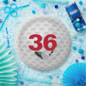 Assiettes En Carton 36e anniversaire Golf Ball Design (Fête)