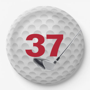 Assiettes En Carton 37e anniversaire Golf Ball Design Plaque en papier