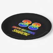 Assiettes En Carton 38e anniversaire : Bold, amusant, simple, arc-en-c (Angle)