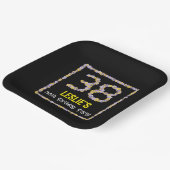 Assiettes En Carton 38e anniversaire : Floral Flowers Numéro, Nom pers (Angulaire)