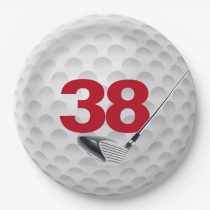 Assiettes En Carton 38e anniversaire Golf Ball Design Plaque en papier