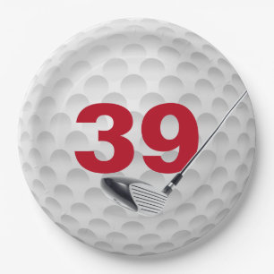 Assiettes En Carton 39e anniversaire Golf Ball Design Plaque en papier