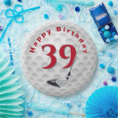 Assiettes En Carton 39e anniversaire Golf Ball Design Plaque en papier (Fête)