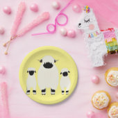 Assiettes En Carton 3 Moutons Noirs Valais dans une rangée (Fête)
