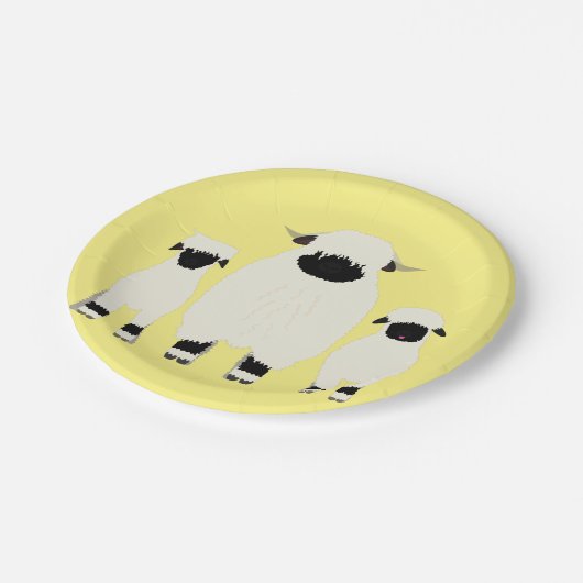 Assiettes En Carton 3 Moutons Noirs Valais dans une rangée (Angle)