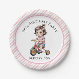 Assiettes En Carton 3e. Anniversaire de la fille à une fête à vélo
