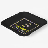 Assiettes En Carton 3e anniversaire : Floral Flowers Numéro, Nom perso (Angulaire)