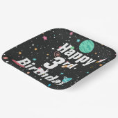 Assiettes En Carton 3e anniversaire Rocket Ships et Planètes (Angulaire)