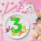 Assiettes En Carton 3rd Birthday. Dinosaur Design. My third birthday.  (Fête)