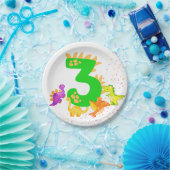 Assiettes En Carton 3rd Birthday. Dinosaur Design. My third birthday.  (Fête)
