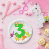 Assiettes En Carton 3rd Birthday. Dinosaur Design. My third birthday.  (Fête)