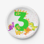 Assiettes En Carton 3rd Birthday. Dinosaur Design. My third birthday.  (Devant)