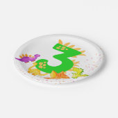 Assiettes En Carton 3rd Birthday. Dinosaur Design. My third birthday.  (Angle)