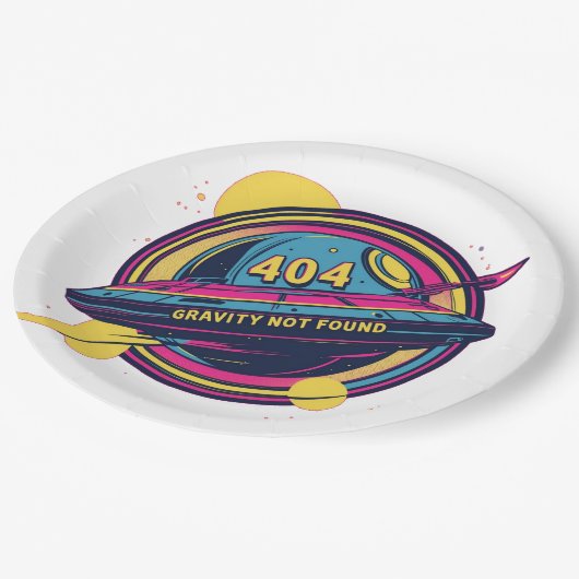 Assiettes En Carton 404 Gravité introuvable - Art Spop Rétro (Angle)