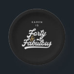 Assiettes En Carton 40 et fabuleuses plaques en papier<br><div class="desc">Célébrez votre anniversaire spécial dans le style avec cet effet blanc et noir 40 et de fabuleuses plaques d'anniversaire</div>