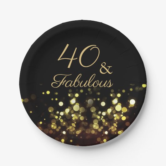 Assiettes En Carton 40 et Fabuleux anniversaire (Devant)